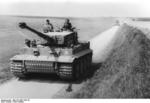 Tiger I heavy tank of the German 1st SS Division Leibstandarte SS Adolf Hitler in Northern France, spring 1944, photo 2 of 5