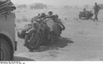 German troops resting on their R75 motorcycles, North Africa, Mar-May 1941