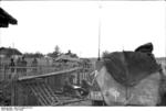 SdKfz. 251 halftrack vehicle, possibly of the German 2nd Division, in a Russian village, circa 1943