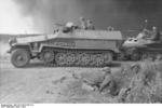 SdKfz. 251 ausf. C halftrack vehicle in Russia, 1942; note MG34 machine guns