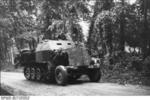 German SdKfz. 7 half-track vehicle in France, 21 Jun 1944