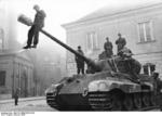 German and Hungarian soldiers on a Tiger II tank, Budapest, Hungary, Oct 1944