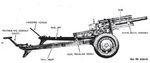 Illustration of 105 mm Howitzer M2A1 on Carriage M2A1 as seen in US War Department technical manual TM-9-1325, Sep 1944, 3 of 6