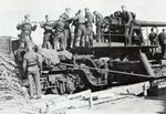15 cm K (E) railway gun and its crew, date unknown, photo 1 of 2