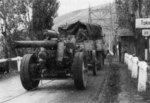 15 cm sFH 18 heavy field artillery being towed in Hungary, Aug 1944