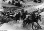 Horses employed by the German Army towing a 7.5 cm le.IG 18 infantry gun, Poland, Sep 1939