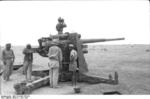 German Army 8.8 cm FlaK 18 gun deployed in an anti-tank role, Bir al Hakim, near Tobruk, North Africa, Jun 1942, photo 1 of 2