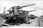 German 8.8 cm FlaK anti-aircraft gun mounted on a railway car, 1943