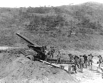 M115 howitzer and crew of US 17th Field Artillery Battalion, north of Chunchon, Korea, 9 Apr 1951