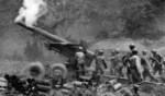US M115 howitzer firing on Chinese positions in Korea, 10 Jun 1951