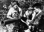 Men of Polish resistance group Jedrusie operating a Ckm wz.30 machine gun, Poland, 1940s