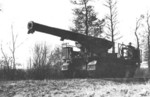 Canon de 194 mle GPF preparing for firing, circa 1941