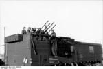 Railcar-mounted 2 cm Flakvierling 38 anti-aircraft gun in France, circa 1942-1943, photo 2 of 2