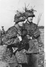 German SS troops, circa 1944; note MP 40 submachine gun