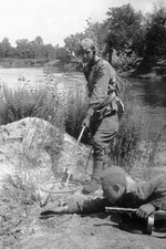 Soviet sappers disarming a mine, 1941-1945