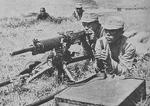 Manchukuo troops manning a Type 92 heavy machine gun, circa 1940s