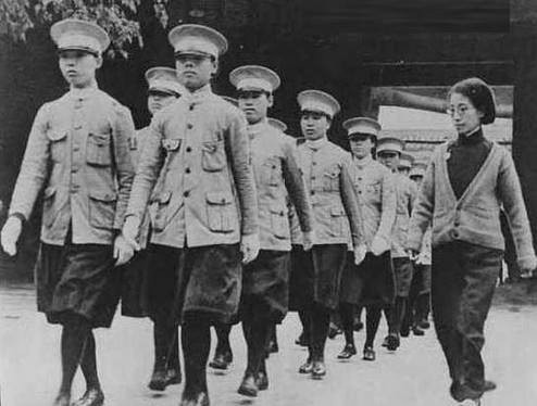 Chinese female police force being trained by the Japanese occupation administration, Beiping, China, 1937-1945