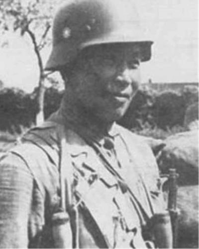 Chinese soldier in German-style helmet, China, circa 1930s