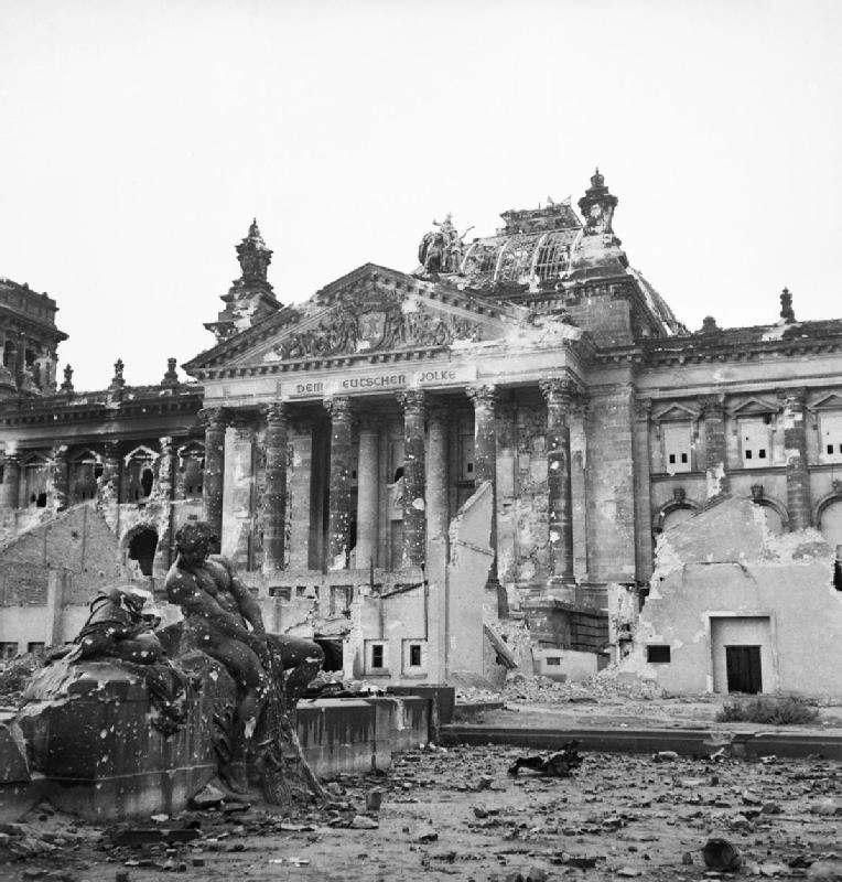 War damaged Reichstag building, Berlin, Germany, 3 Jun 1945