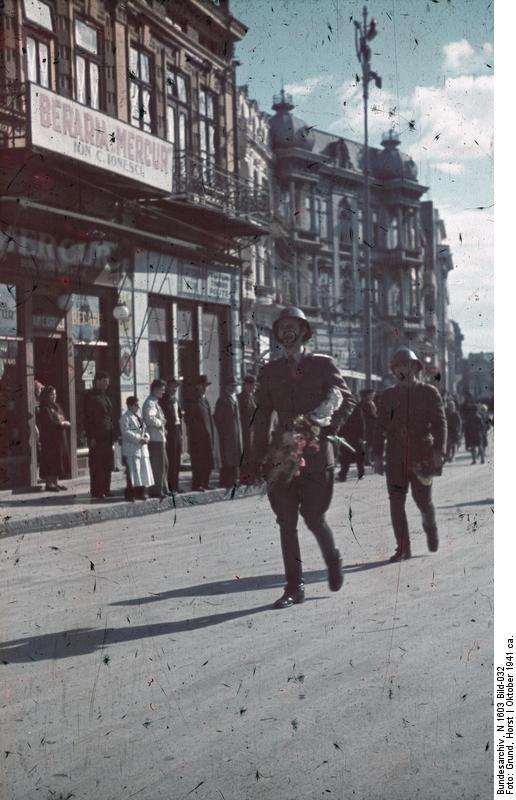 Romanian soldiers in Constanta, Romania, circa Oct 1941