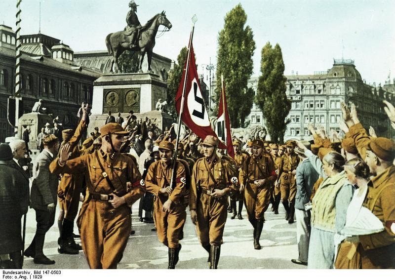 Horst Wessel and German Nazi SA men in Nürnberg, Germany, 1929