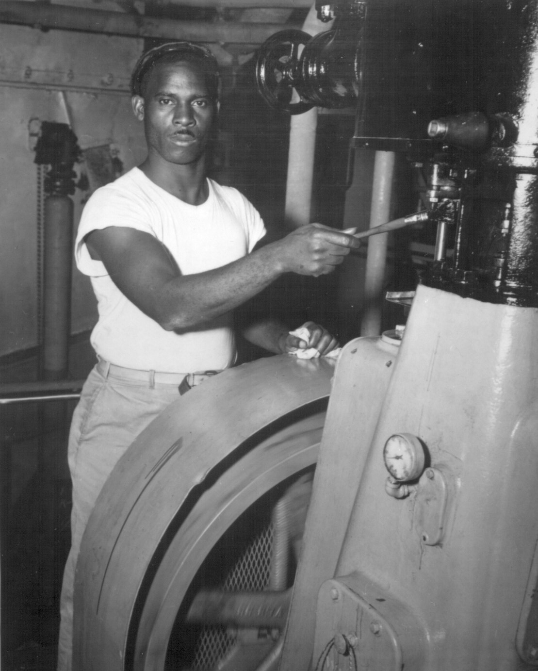 African-American US Merchant Marine oiler Arnold R. Fesser: 'We got a big job to do until this war is won. We will keep them sailing until the end. Then we have got time for holidays.' 14 Oct 1944