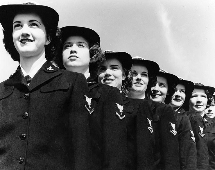 WAVES petty officers wearing their new rating badges after completion of specialized training, circa 1943