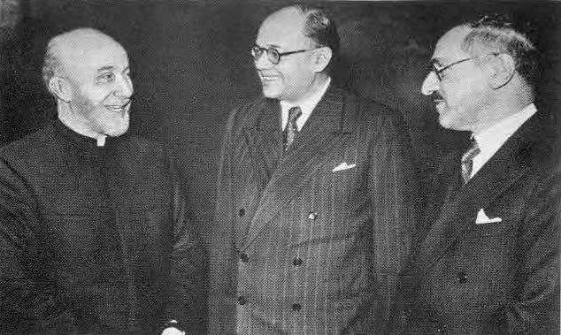 The Grand Mufti of Jerusalem Mohammad Amin al-Husayni, Indian nationalist leader Subhash Chandra Bose, and Iraqi leader Rashid Ali al-Gaylani in Berlin, Germany, 1943