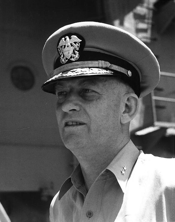 Rear Admiral Burke onboard a ship, 7 Aug 1951