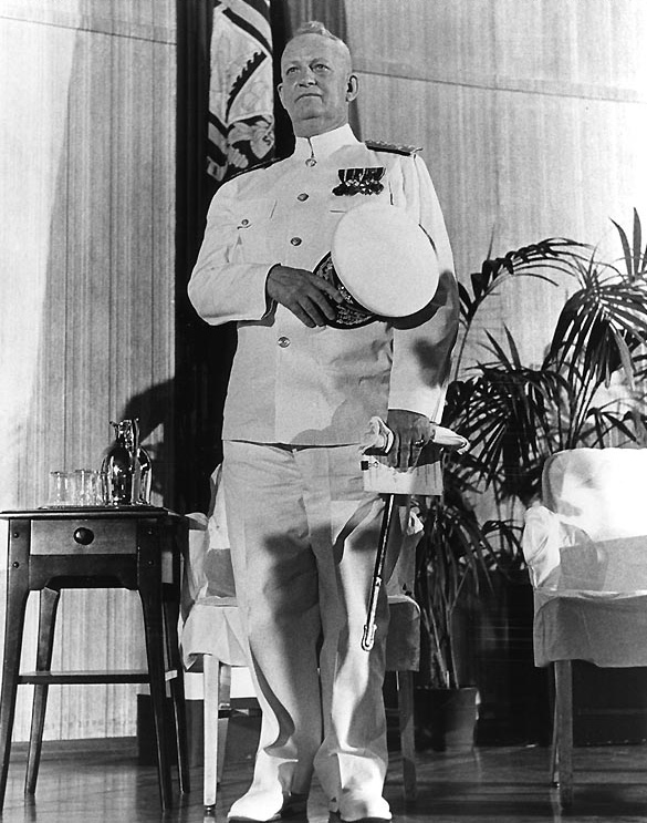 Admiral Burke at his retirement ceremony as US Navy Chief of Naval Operations, US Naval Academy, Annapolis, Maryland, United States, 1 Aug 1961