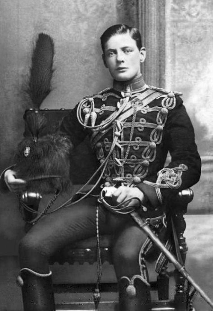 Portrait of Subaltern Winston Churchill of the UK 4th Hussars, Feb 1895, photo 1 of 2