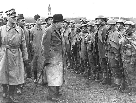 Winston Churchill reviewing Polish troops in England, United Kingdom, circa 1943