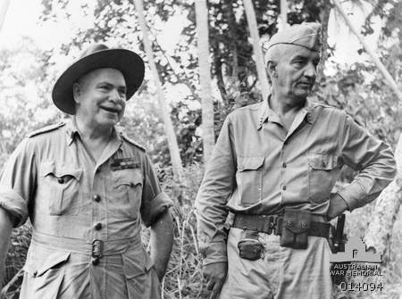 General Thomas Blamey and Lieutenant General Robert Eichelberger, Buna, Australian Papua, 14 Jan 1943