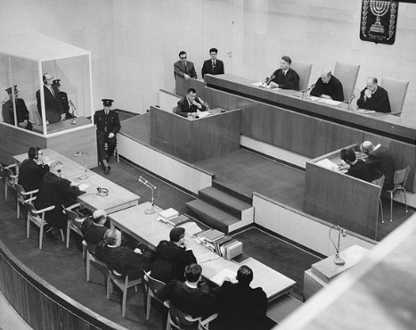 Eichmann listening as he was sentenced to death by Israeli court, Jerusalem, Israel, 15 Dec 1961