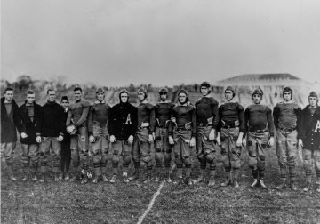 US Military Academy football team, 1912; note Dwight Eisenhower second from left and Omar Bradley second from right