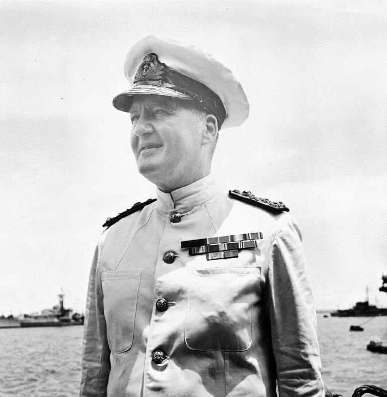 Admiral Bruce Fraser aboard HMS Duke of York, Guam, Aug 1945