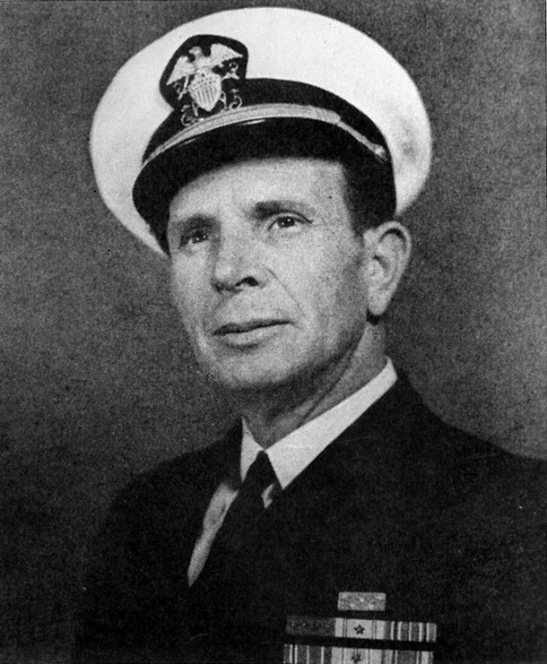 Portrait of Lieutenant Donald Gary, circa 1945, as seen in publication 'Medal of Honor, 1861-1948, The Navy', page 191