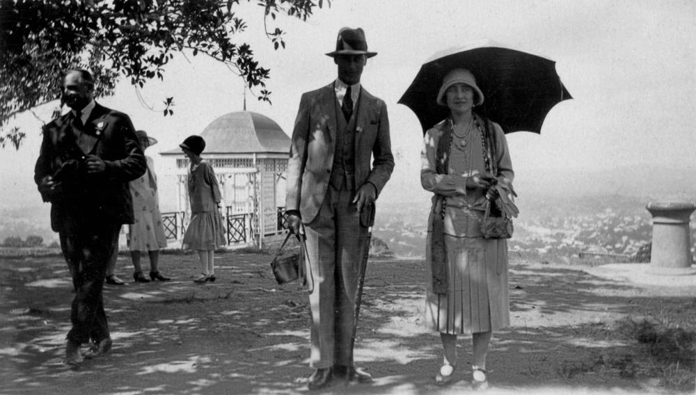 Duke and Duchess of York relaxing at Mount Coot-tha, Brisbane, Australia, 12 Apr 1927