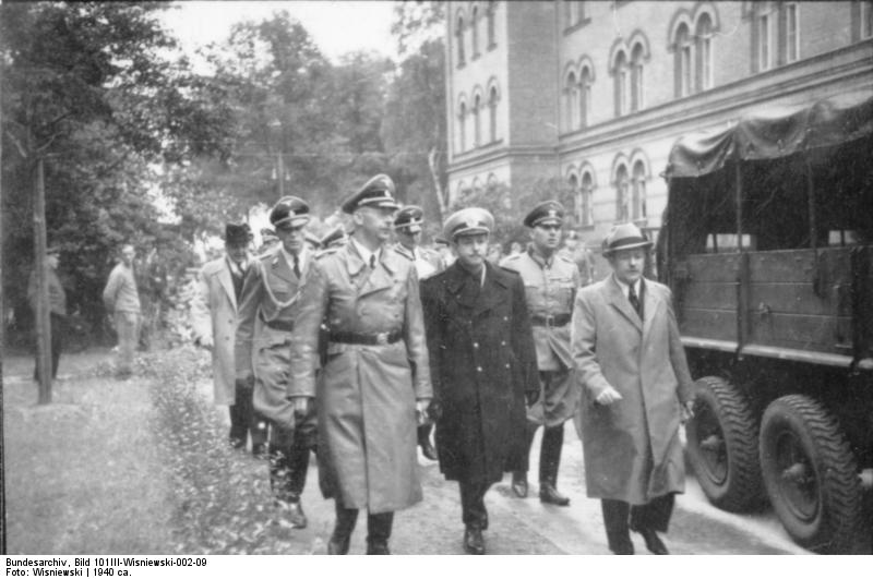 Heinrich Himmler and Spanish visitors at the barracks of the Leibstandarte Adolf Hitler, Berlin, Germany, circa 1940