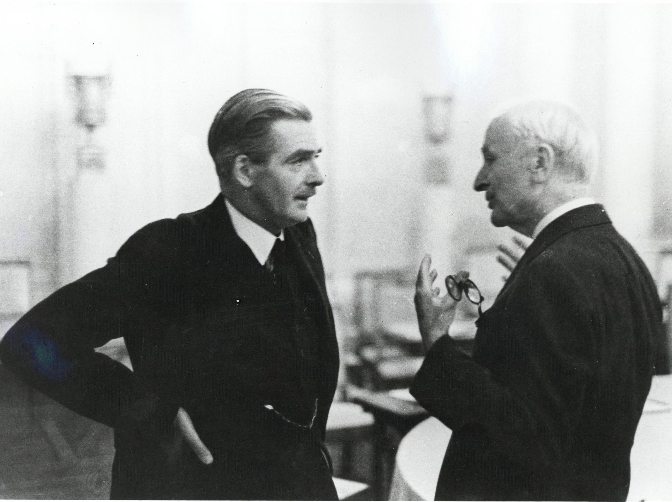 British Foreign Minister Anthony Eden and US Secretary of State Cordell Hull in conversation, date unknown