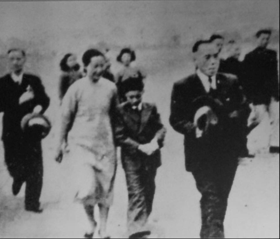 Li Zongren and his family in Guilin, Guangxi, China, 21 Nov 1949; they were departing for the United States via Hong Kong