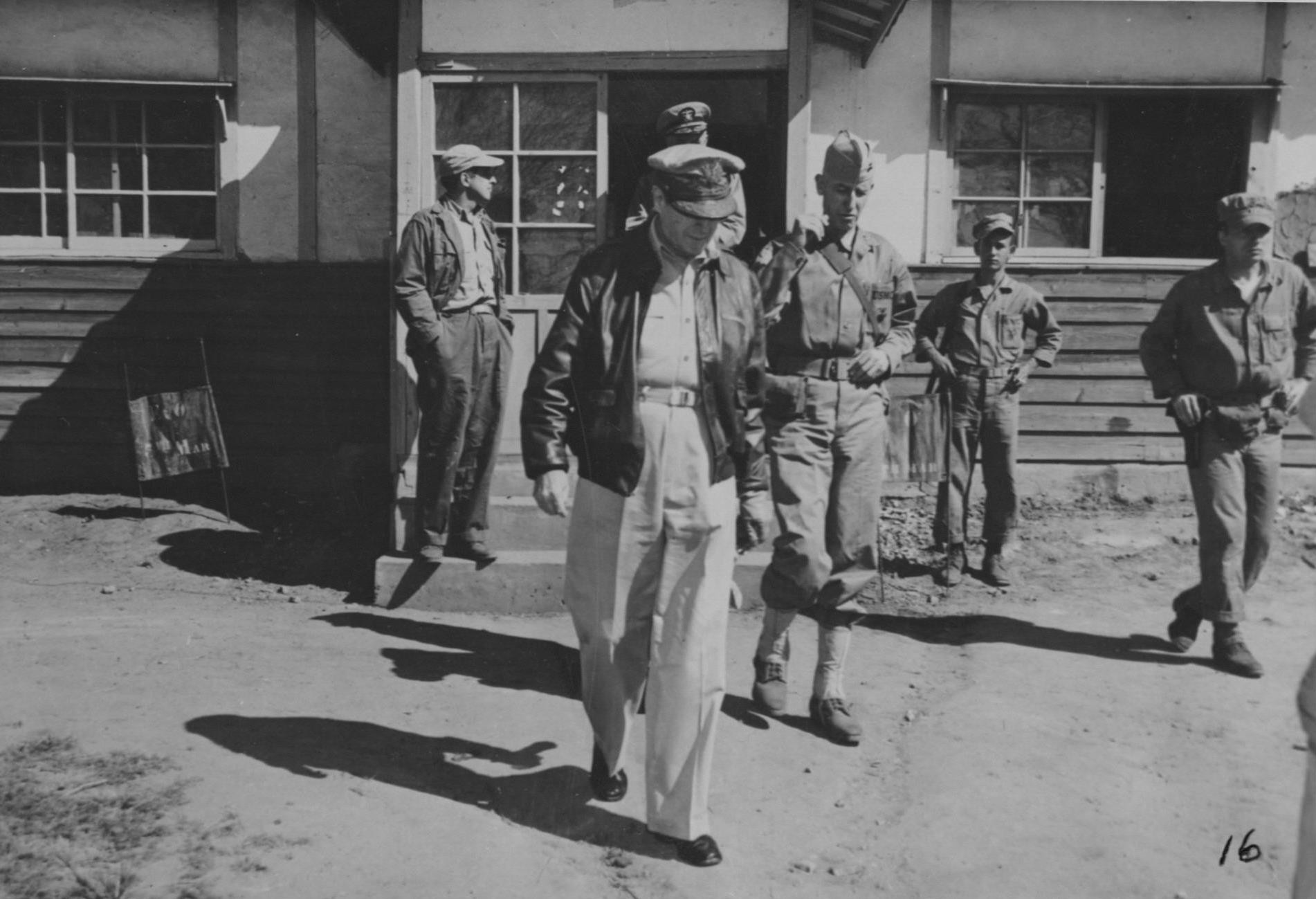 General Douglas MacArthur and General Oliver Smith, Korea, 17 Sep 1950