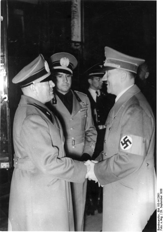 Benito Mussolini, Galeazzo Ciano, and Adolf Hitler, München, Germany, 29 Sep 1938