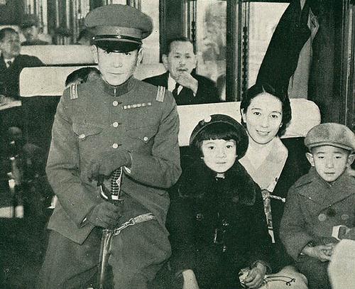 Takeichi Nishi and his family just prior to Nishi's departure for Berlin, Germany for the Olympic Games, Japan, early 1936
