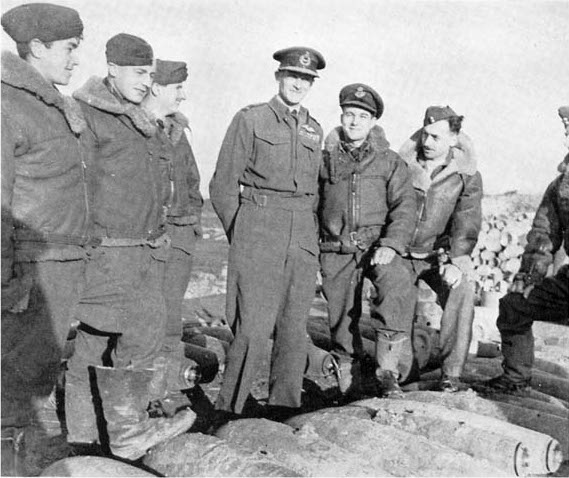 Air Vice Marshal Keith Park with British airmen, Malta, 1942-1943