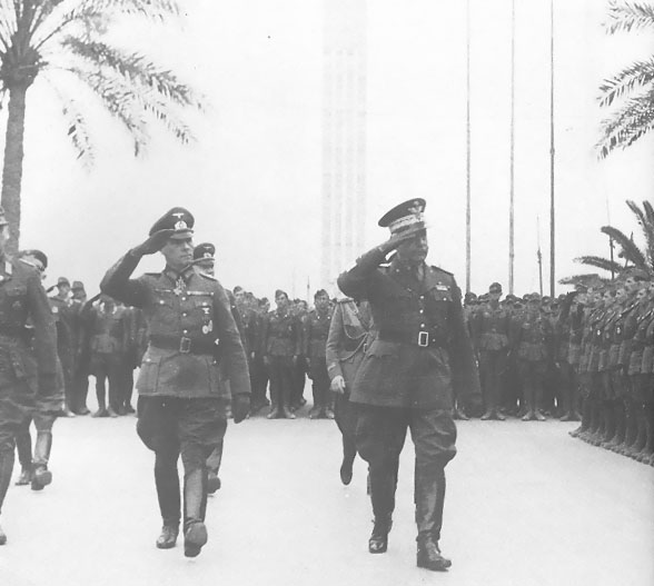 Rommel arriving at Tripoli, Libya, 12 Feb 1941