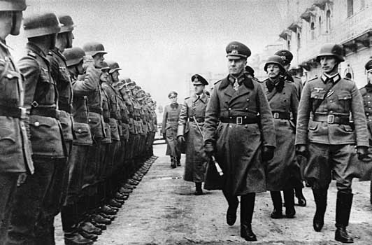 Rommel inspecting troops in France, circa early 1944