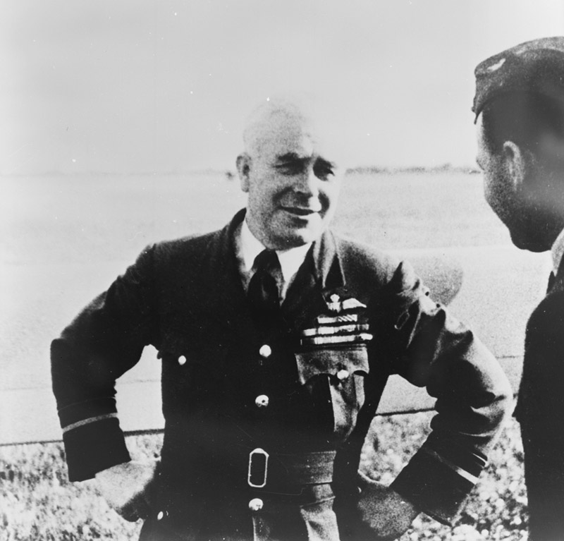 British Air Vice-Marshal Richard Saul in conversation with another officer, date unknown