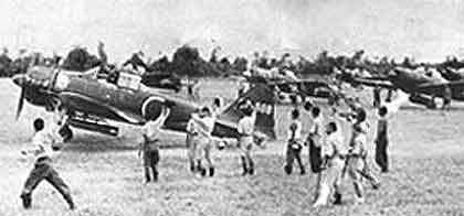 Seki's special attack squadron took off among cheers, 25 Oct 1944