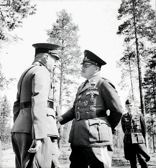 Finnish Lieutenant General Hjalmar Siilasvuo and German Colonel General Hans-Jürgen Stumpf, Finland, circa 1941-1944
